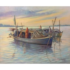 Aurangzib Hanjra, 18 x 21 Inch, Oil on Canvas, Seascape Painting, AC-AZH-037
